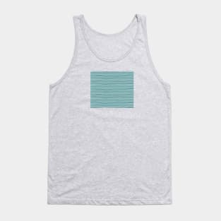 Dusty Turquoise & White Handdrawn Stripes Tank Top
